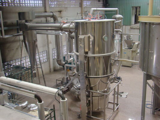 processo di granulazione a letto fluidizzato Asciugatrice industriale Essiccazione di polveri / granuli umidi